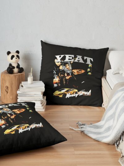 Yeat Vintage Style Throw Pillow Official Yeat Merch