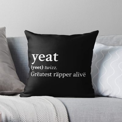 Grëatest Räpper Alivë By Yeat Throw Pillow Official Yeat Merch